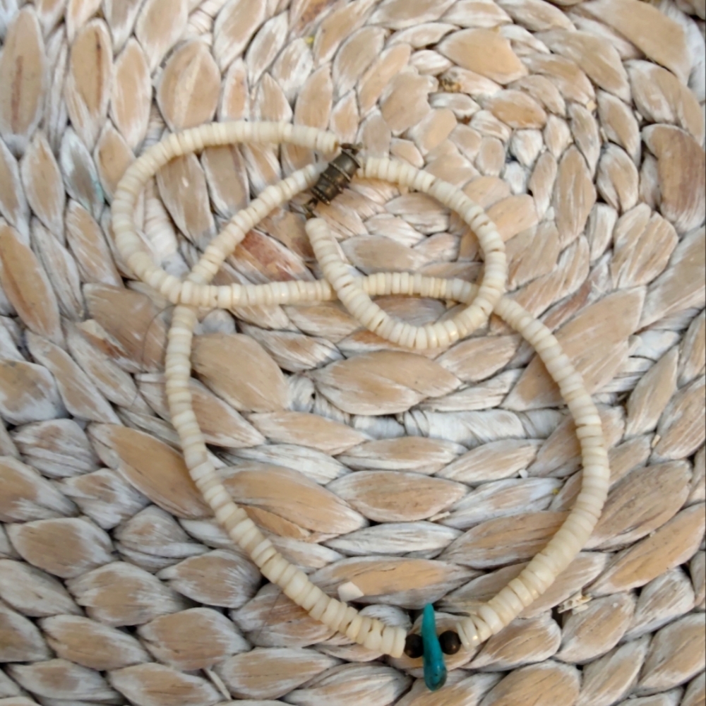 Vintage Puka Shell and Turquoise necklace
